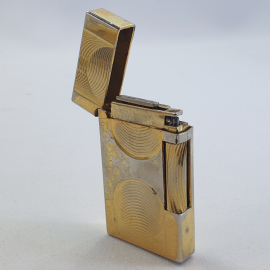 Металлическая зажигалка без кремня прямоугольной формы, золотой оттенок